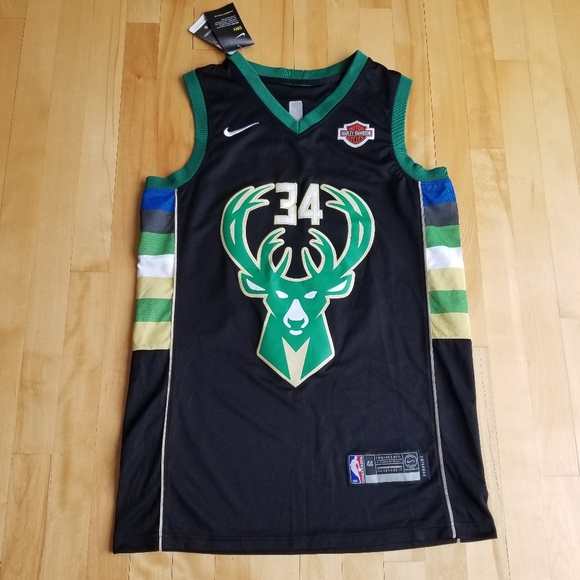 Nike Other - Nike Milwaukee Bucks Black Giannis 34 Jersey New